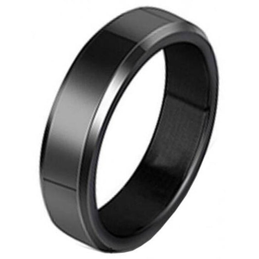 Veile Studios Stainless Steel Fashion Simple Classic Rings Men Titanium Black