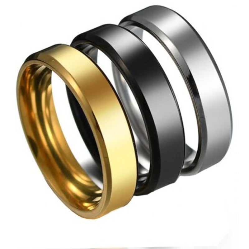 Veile Studios Stainless Steel Fashion Simple Classic Rings Men Titanium Black