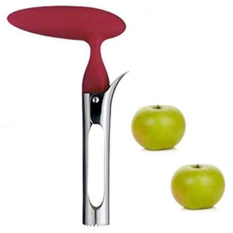 Stainless Steel Fruit Core Remover Sharp Serrated Blade Premium Kitchen Utensil Red