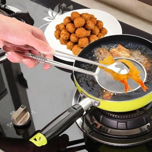 Stainless Steel Fry Mesh Food Strainer Silver