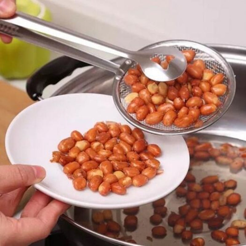 Stainless Steel Fry Mesh Food Strainer Silver