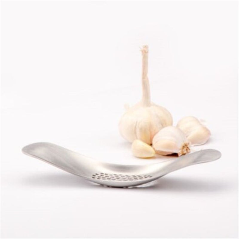 Stainless Steel Manual Garlic Press Crusher Chopper Cooking Tools Gadgets Silver