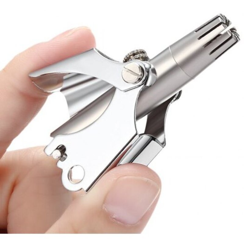 Stainless Steel Manual Nose Ear Hair Trimmer Silver