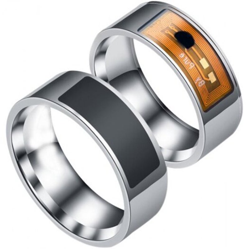 Veile Studios Stainless Steel Nfc Smart Ring Silver Us 6