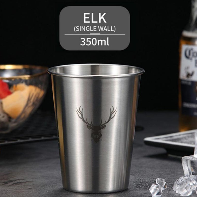 350Ml Stainless Steel Metal Cup Mug Unbreakable Stackable Juice Beer Coffee Water Tea Drinkware