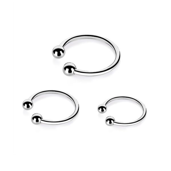 Stainless Steel Metal Glans Penis Delay Training Half Circle Cock Ring Men