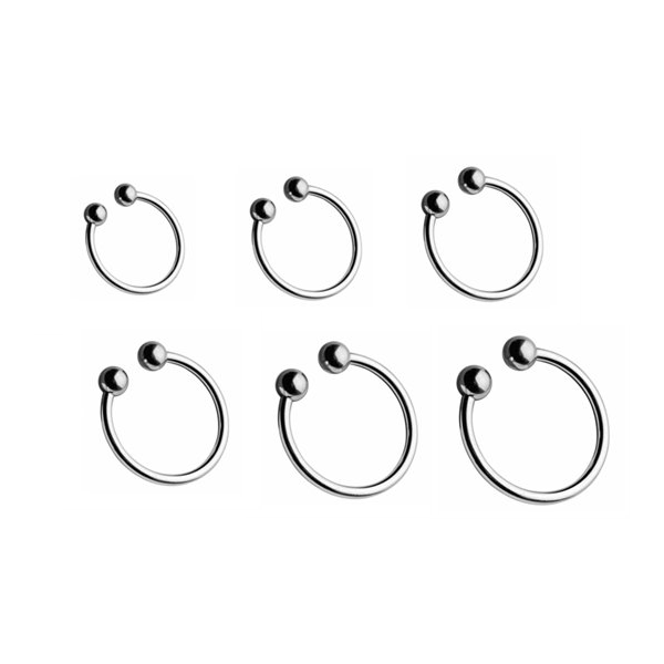 Stainless Steel Metal Glans Penis Delay Training Half Circle Cock Ring Men