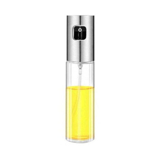 Stainless Steel Oil Spray Glass Bottle Vinegar Salad Barbecue Silver