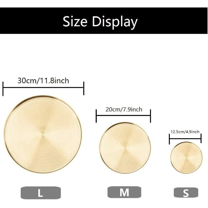 Stainless Steel Storage Gold Plate Dish Candy Trinket Jewelry Fruit Serving Tray