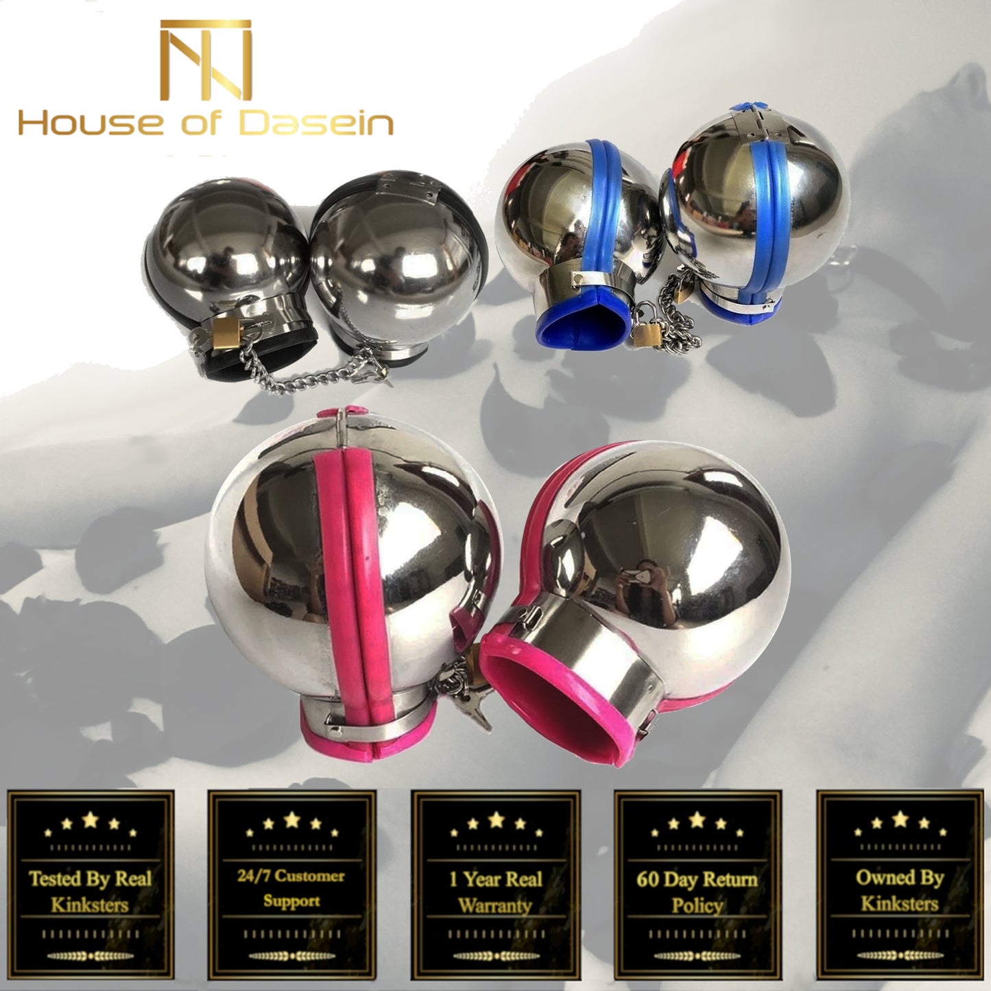Stainless Steel Ball Helmet Cuffs Bdsm Sensory Deprivation Play