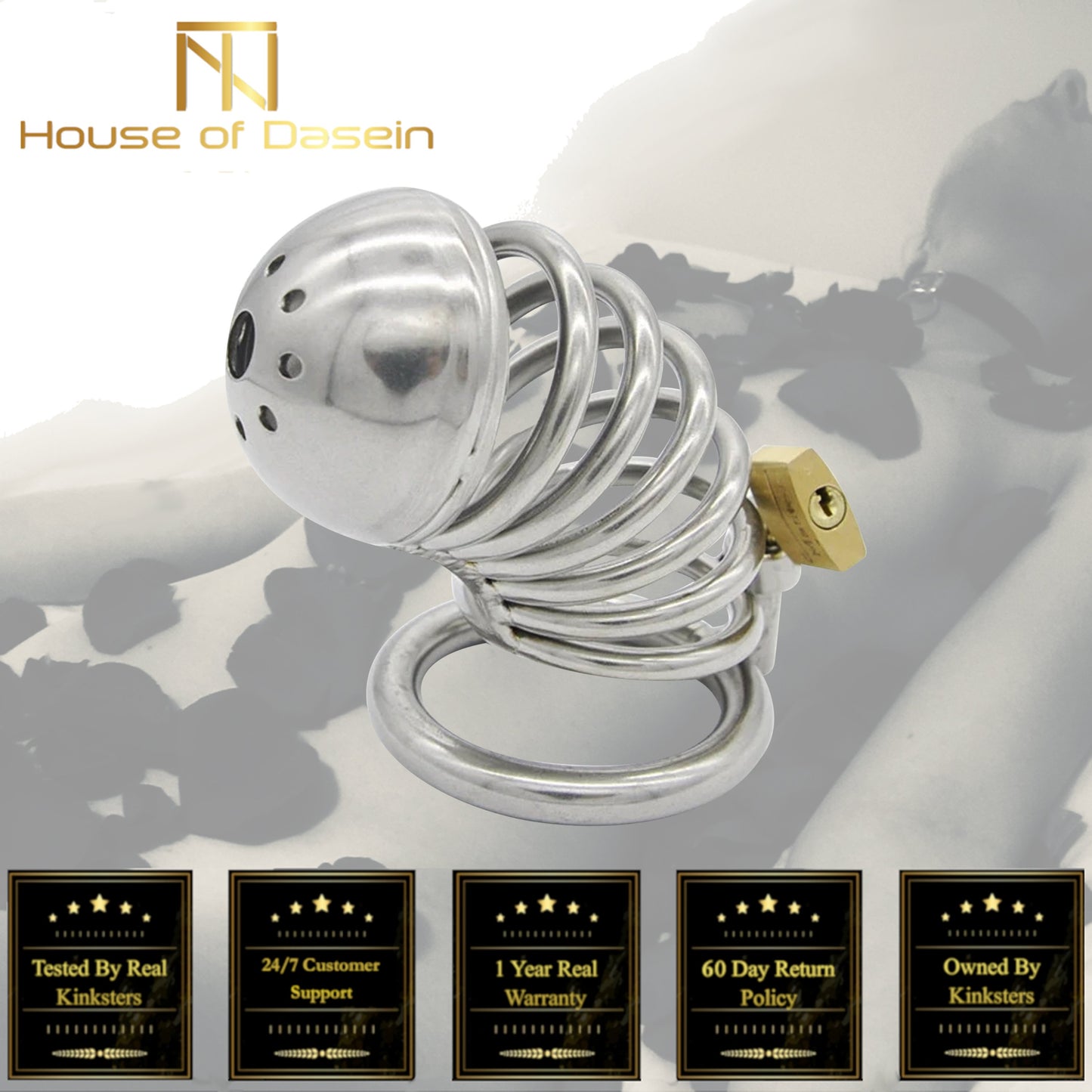 Stainless Steel Cock Cage Male Metal Chastity Device Penis Lock Bdsm Fetish