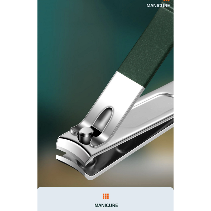 Stainless Steel Nail Clipper Set Grooming Tool With Portable Case Manicure Art Green Nails Cut