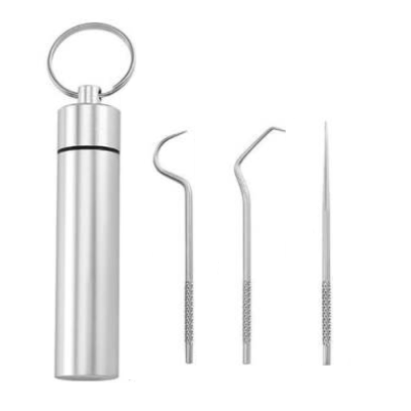 Stainless Steel Toothpick 304 Household Portable Cleaning Tool Set 7Pcs