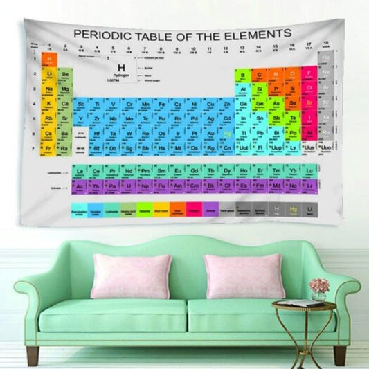 Standard Chemical Element Periodic Table Wall Decoration Printing Tapestry Multi 150130Cm
