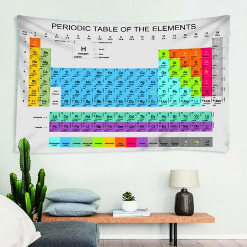 Standard Chemical Element Periodic Table Wall Decoration Printing Tapestry Multi 150130Cm