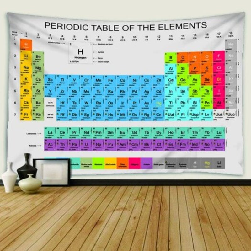 Standard Chemical Element Periodic Table Wall Decoration Printing Tapestry Multi 150130Cm