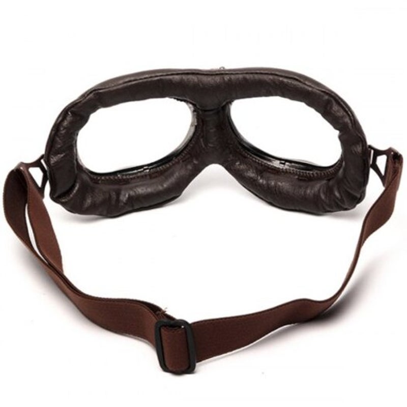 Steampunk Glasses Motorcycle Flying Safety Goggles Bronze Transparent Film