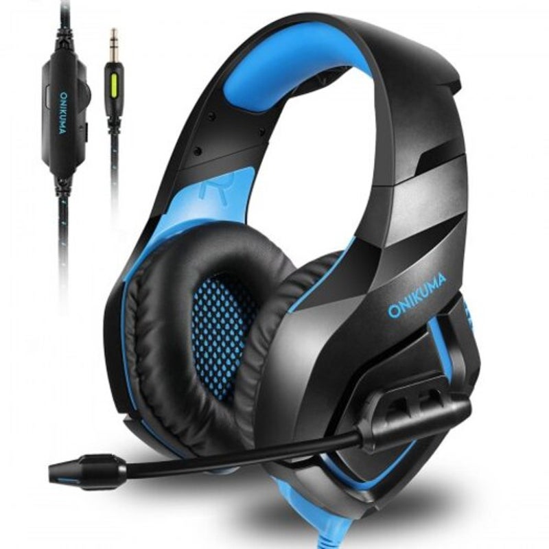 Stereo Gaming Headset Over Ears For Pc Ps4 X Box One I Pad Blue