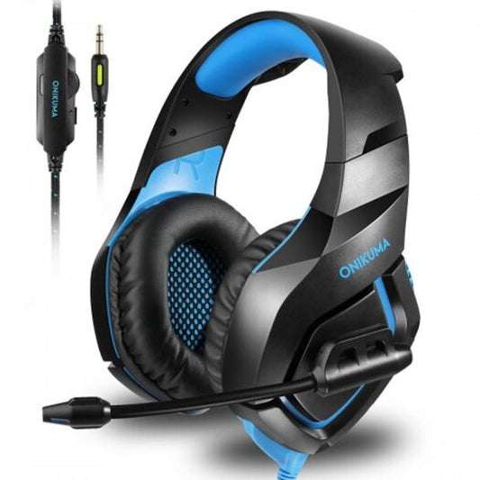 Stereo Gaming Headset Over Ears For Pc Ps4 X Box One I Pad Blue