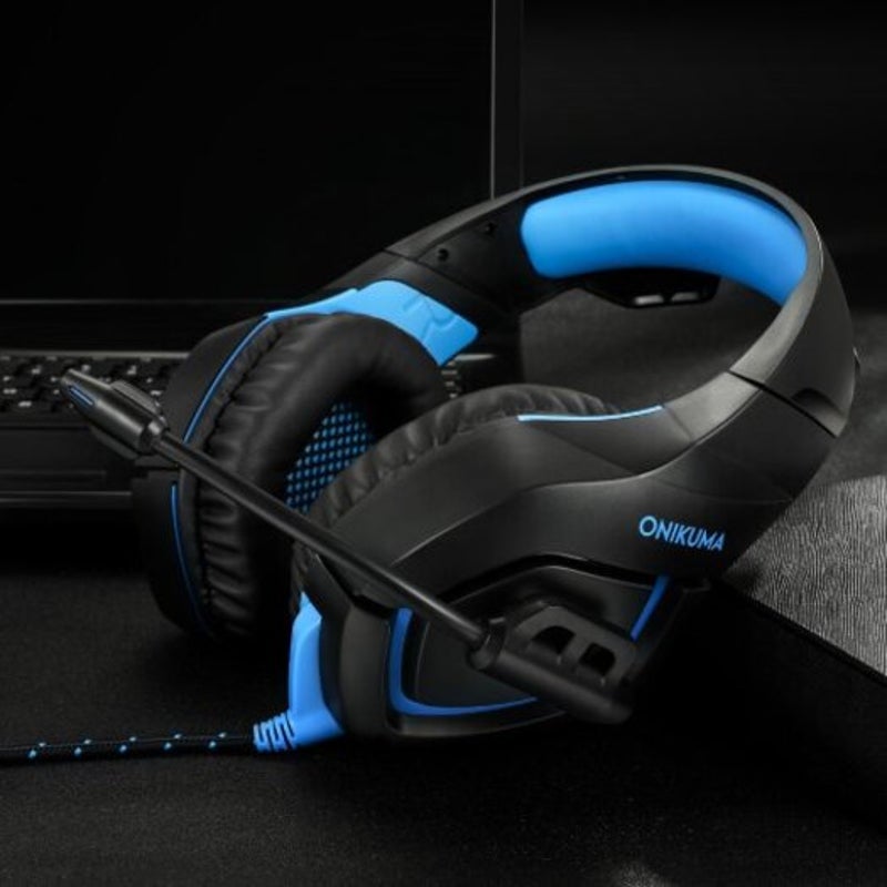Stereo Gaming Headset Over Ears For Pc Ps4 X Box One I Pad Blue