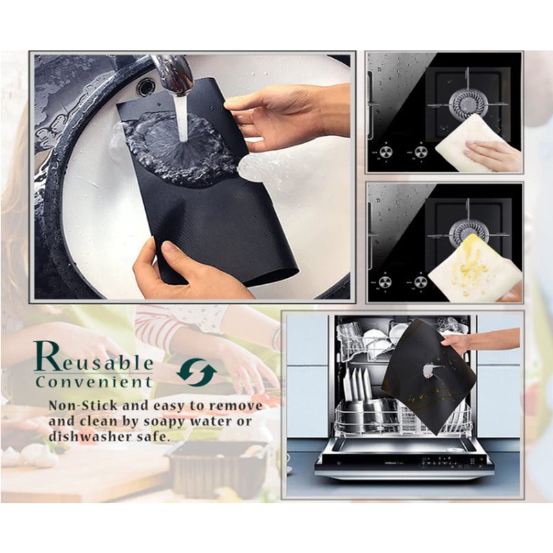 Stove Burner Covers Reusable Gas Range Protectorsnon Stick Stovetop Liner Size 10.6 Inchx Inchbpa Free Heat Resistant8 P