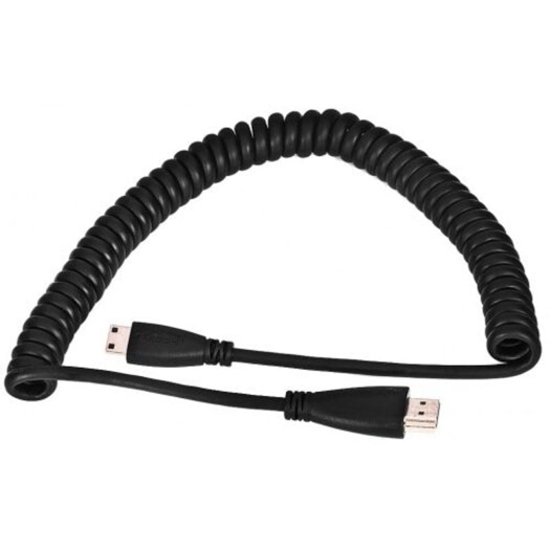 Straight Mini Hdmi Male To Spring Cable Black