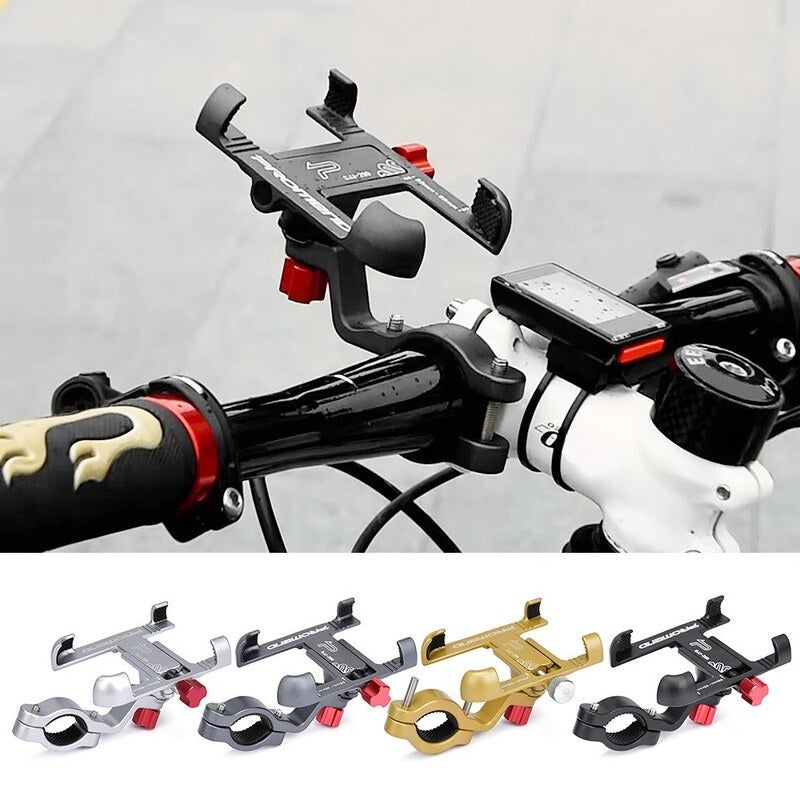 Strong Aluminum Alloy Bike Phone Mount Bicycle Motorcycle Holder Gold