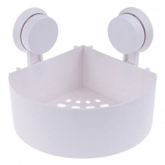 Strong Suction Cup Corner Shelf Washroom Bathroom Tiles Triangle Hanging Rack White