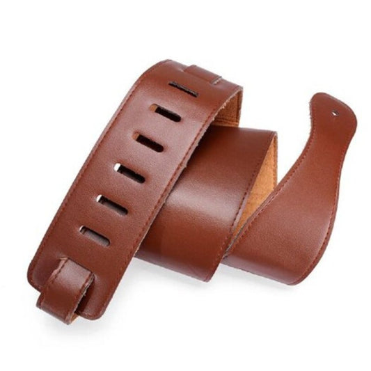 Sturdy Breathable Faux Leather Guitar Strap Brown