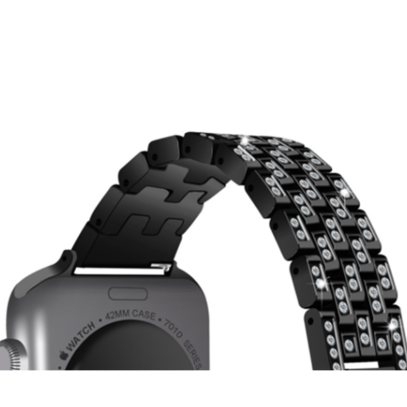 Stylish Shiny Belt Solid Stainless Steel Chain Strap For Apple Watch5 4 3 2 1