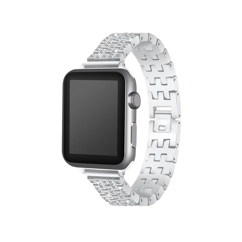 Stylish Shiny Belt Solid Stainless Steel Chain Strap For Apple Watch5 4 3 2 1