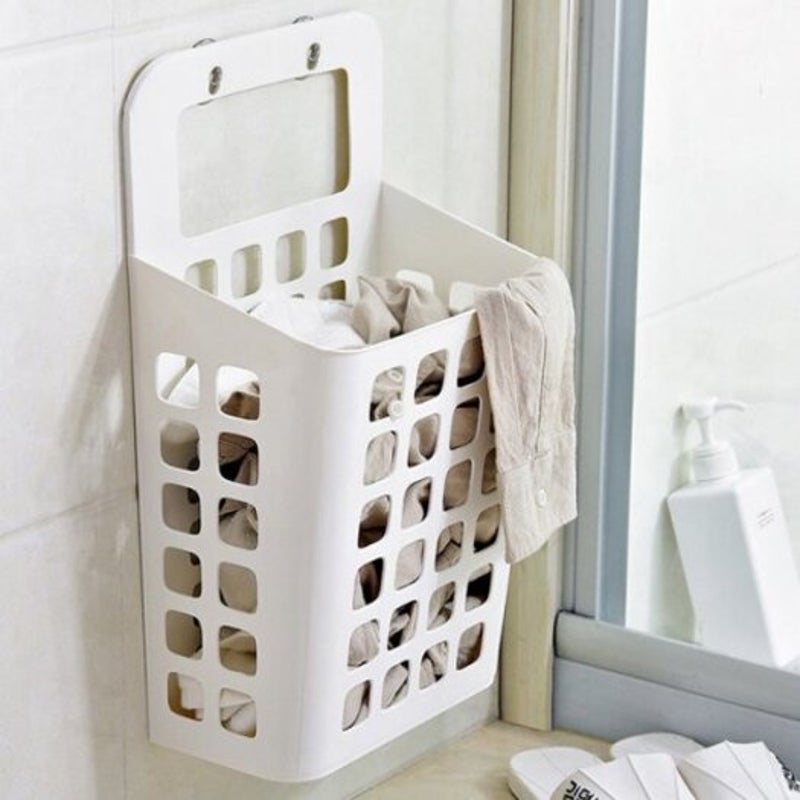 Sucked Hanging Laundry Hamper Dirty Clothes Storage Basket White