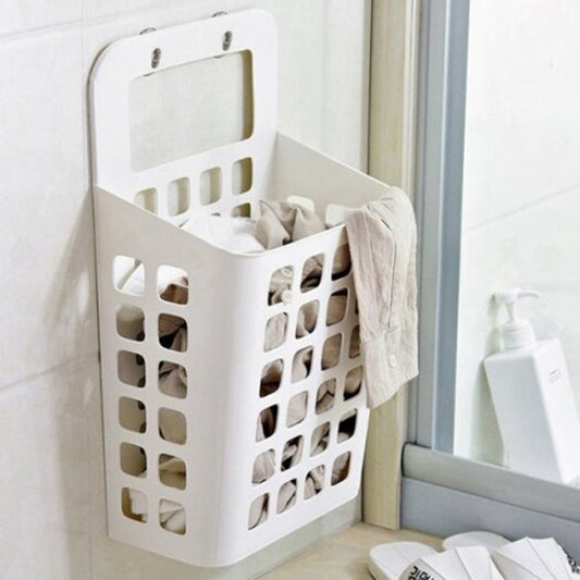 Sucked Hanging Laundry Hamper Dirty Clothes Storage Basket White