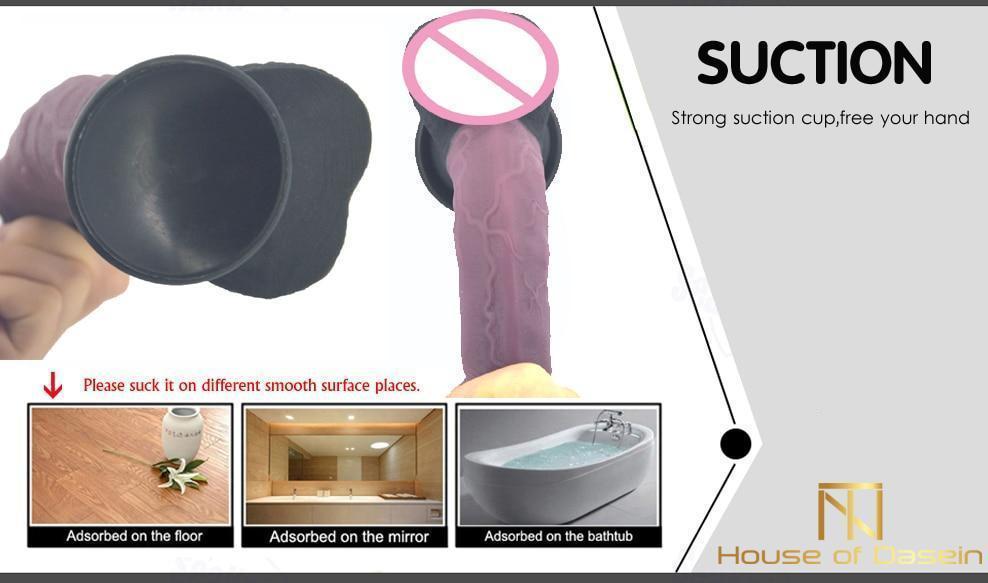 23Cm Silicone Realistic Dildo Butt Plug Anal Pink