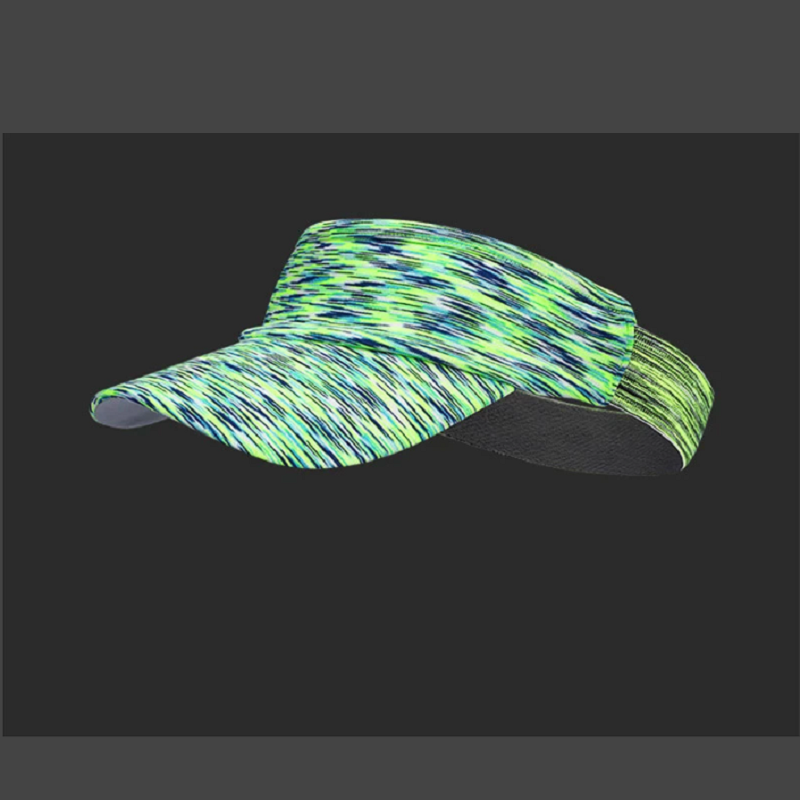 Unisex Outdoor Running Cycling Visor Cap Multicolored Striped Headband