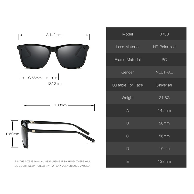 Sunglasses Outdoor Riding Polarized Unisex Square Aluminium Magnesium Driving Black Frame Green Lens
