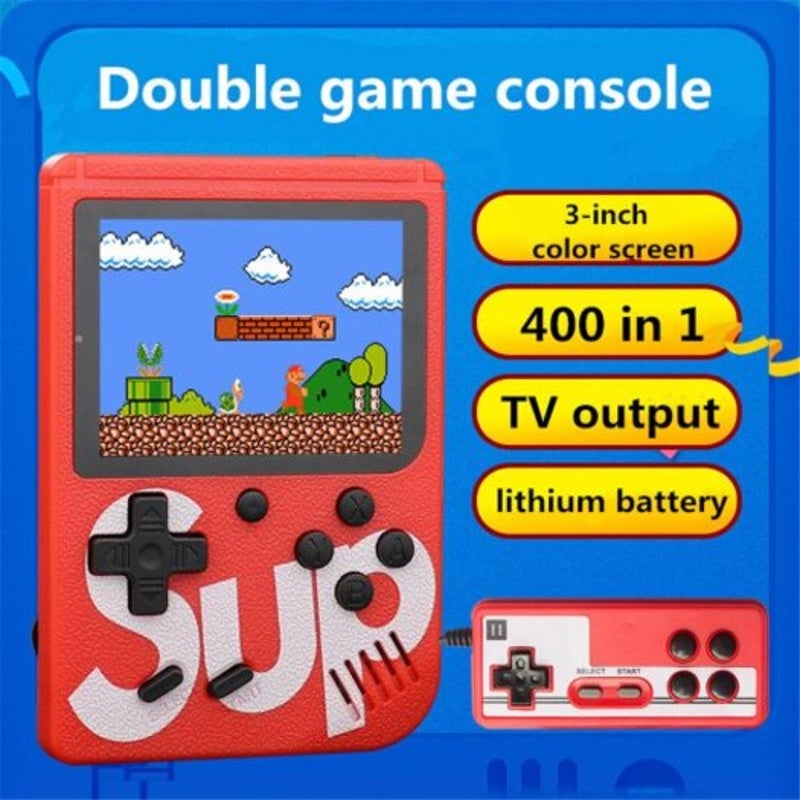 Sup Rechargeable 400 In 1 Classic Handheld Game Console Black