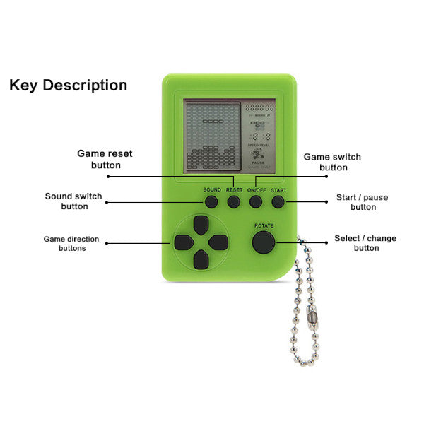 Super Mini Retro Tetris Game Console Keychain Decoration Pendant 5