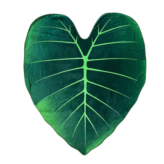 Super Soft Leaf Philodendron Printed Green Leaves Giant Flannel Blanket