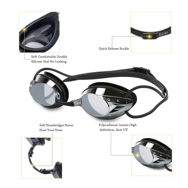 Swim Goggles Anti Fog Uv Protection No Leaking For Men Women Kids
