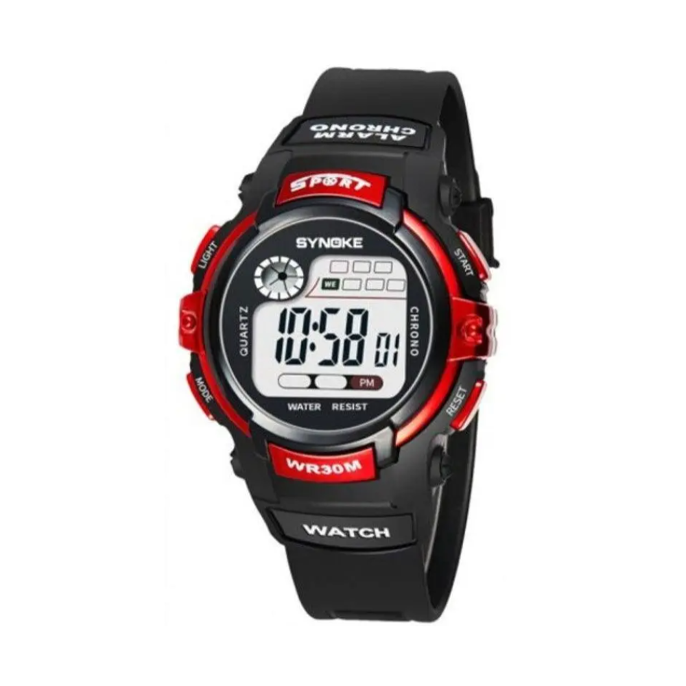 Children Fashion Led Waterproof Sports Watch Red