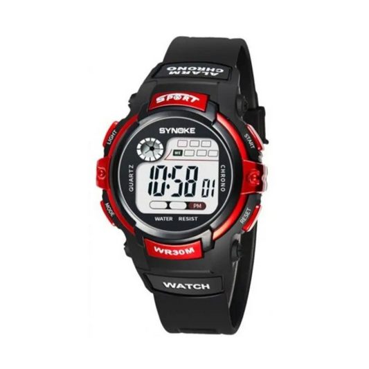 Children Fashion Led Waterproof Sports Watch Red
