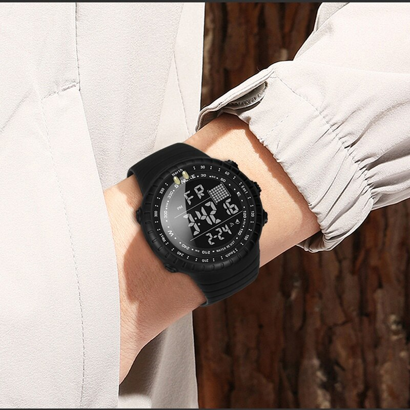Waterproof Digital Outdoor Multi Function Watch Black