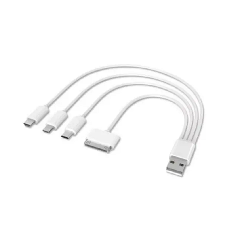 4In1 8 Pin V8 Micro Usb Mini 30 To Usb3.0 Charging Sync Data Cable White