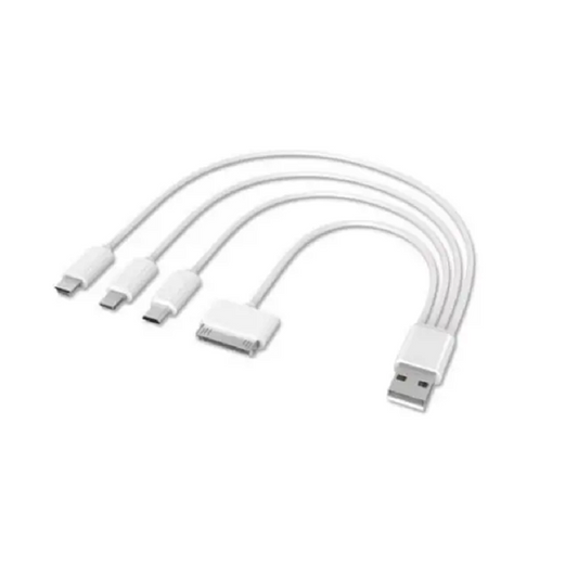 4In1 8 Pin V8 Micro Usb Mini 30 To Usb3.0 Charging Sync Data Cable White
