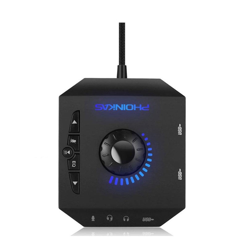T10 Multi Switch Usb Hub O Adapter External Stereo Card With 3.5 Mm Headphones And Microphone Jack Black