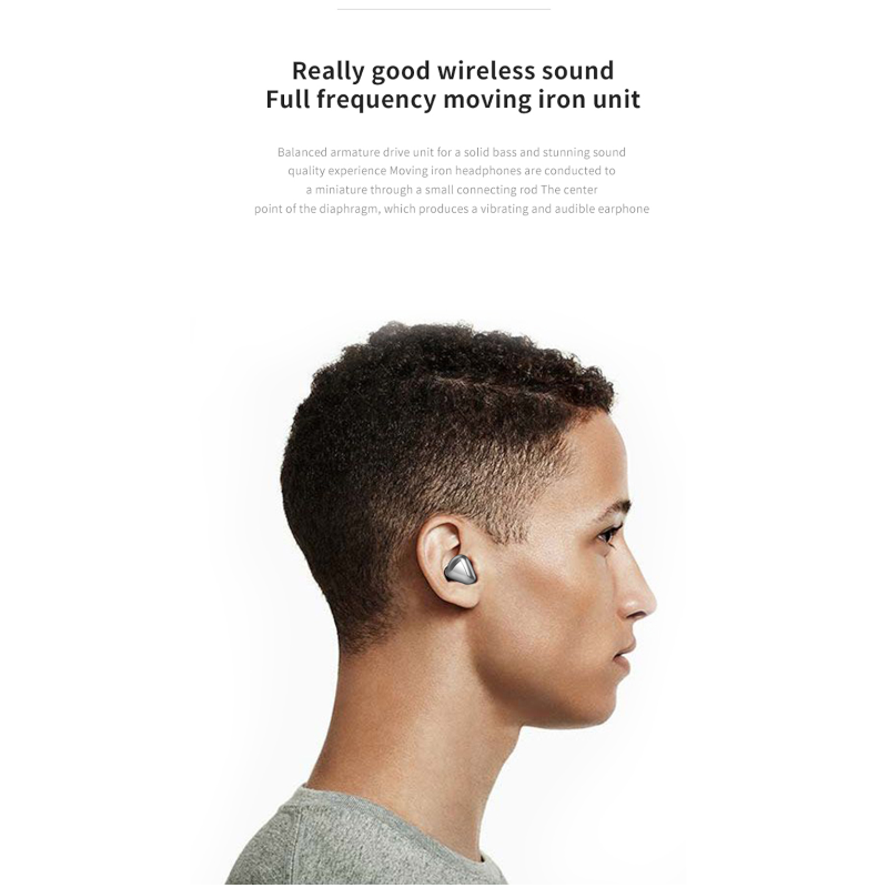 T50 Wireless Bluetooth Headset V5.0 In Ear Mini Binaural Black