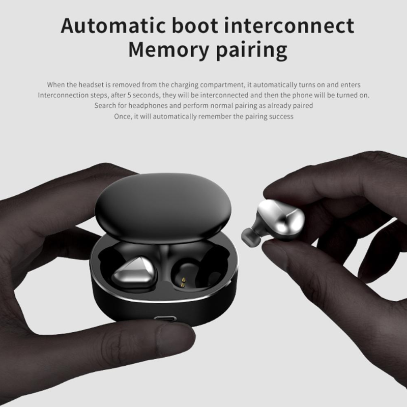 T50 Wireless Bluetooth Headset V5.0 In Ear Mini Binaural Black