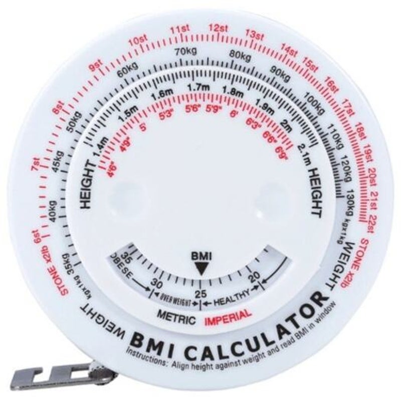 Tape Measure For Body Measuring Measurement Of Bmi White 1Pc