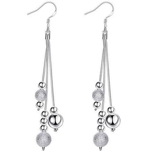 Veile Studios Earrings Tassel Sterling Silver Bead Dangling Drop